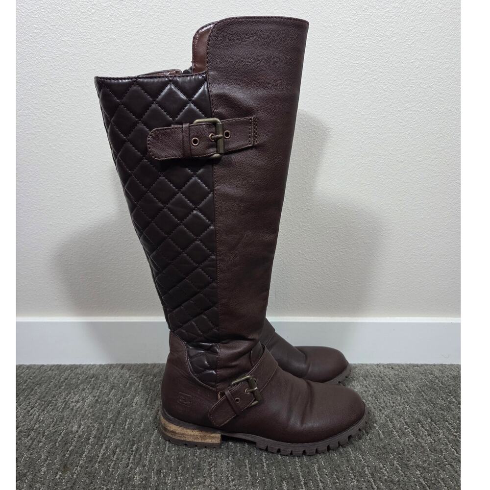 Dirty Laundry Twist & Shout Woman's Knee-High Buckle Boots Faux Brown Size 8